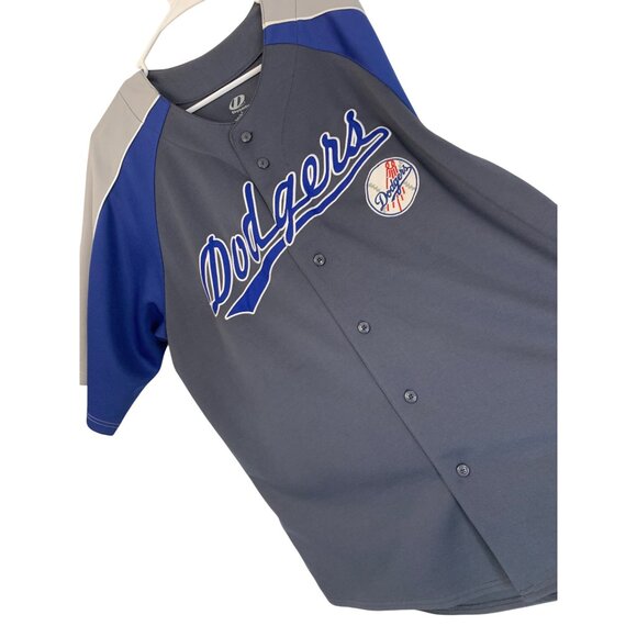 New Mens Dynasty LA Dodgers NLB Baseball Jersey Gray Size L 42-44 - Picture 1 of 8
